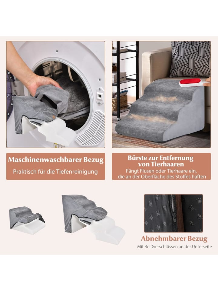 COSTWAY Hundetreppe 5 3 Stufen in Grau günstig kaufen onesize