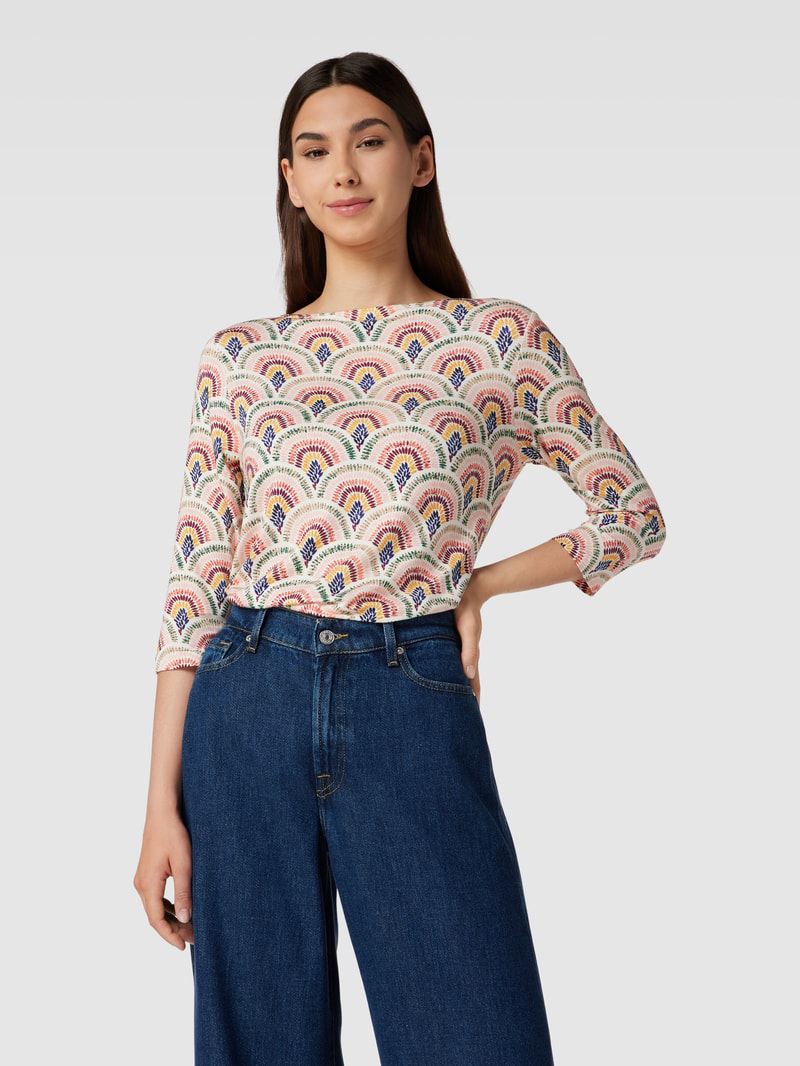 T-Shirt mit 3/4-Arm in offwhite