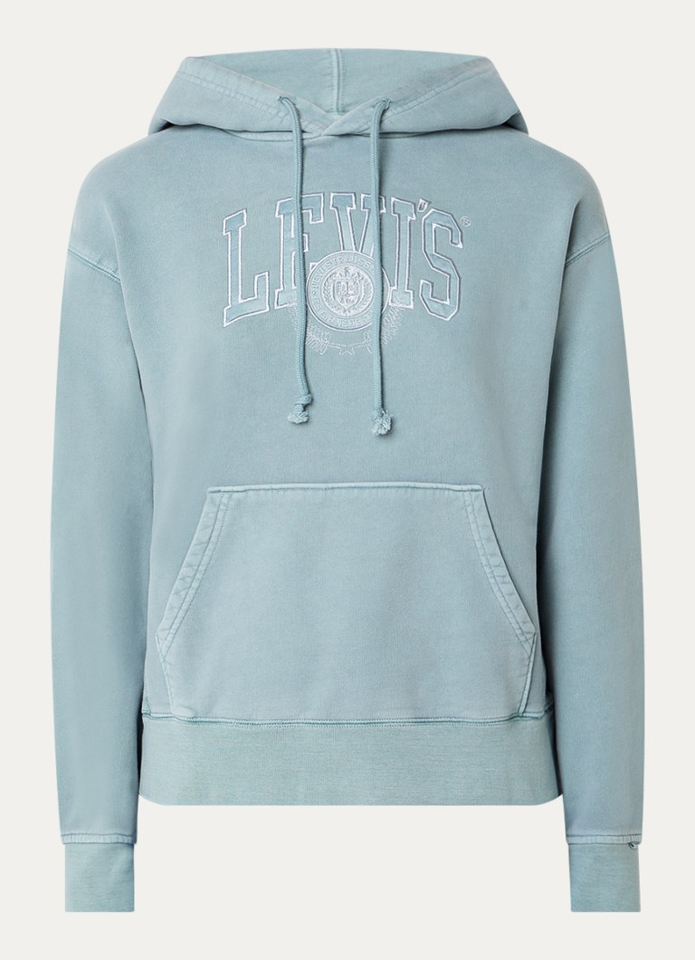 Levi's-huppari kengurutaskulla ja logobrodeerauksella