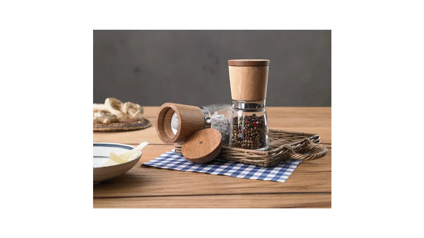 WMF Salz-/Pfeffermühlen-Set 2-teilig Holz/Glas Ceramill® Nature