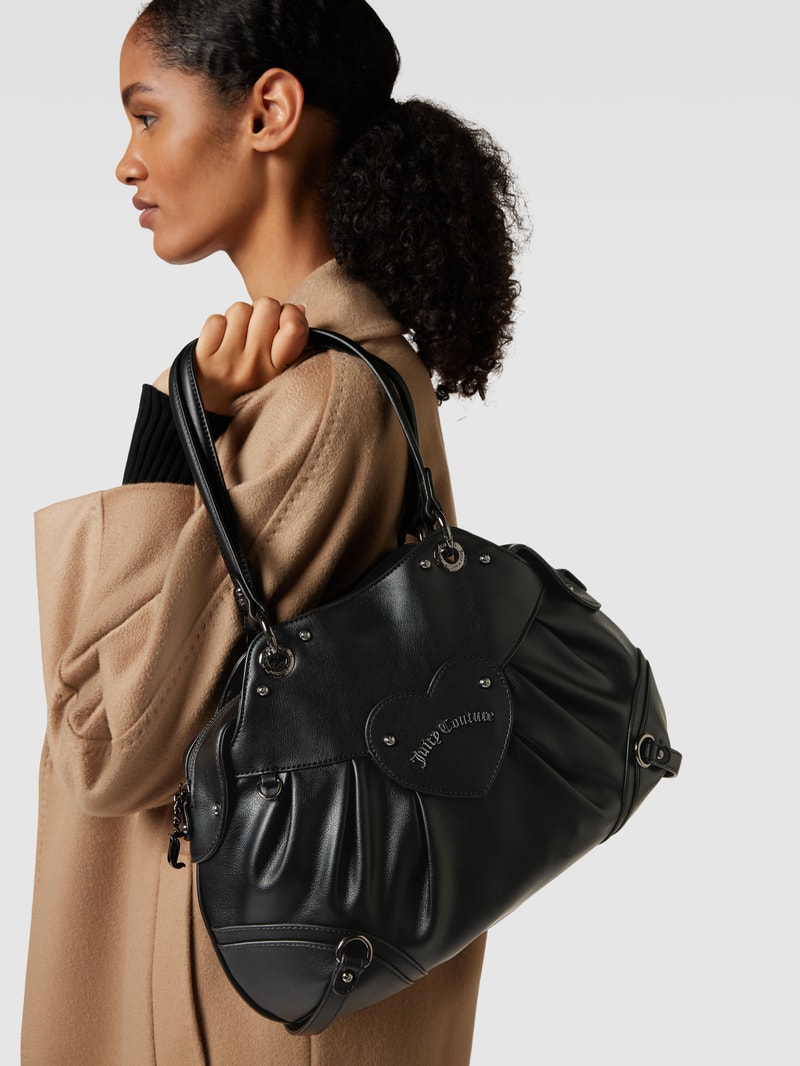 Handtasche mit abnehmbarem Zipper-Täschchen Modell 'LOVE' in schwarz