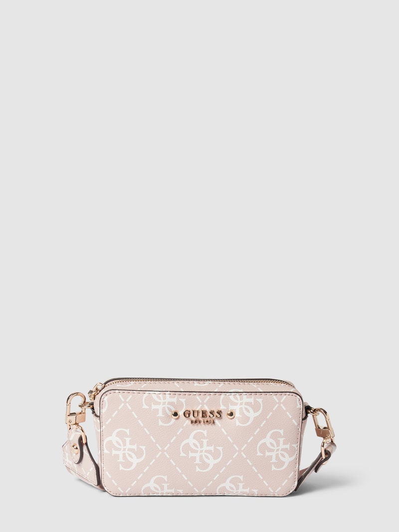 Camera Bag mit Allover-Logo Modell 'REA' in rosa