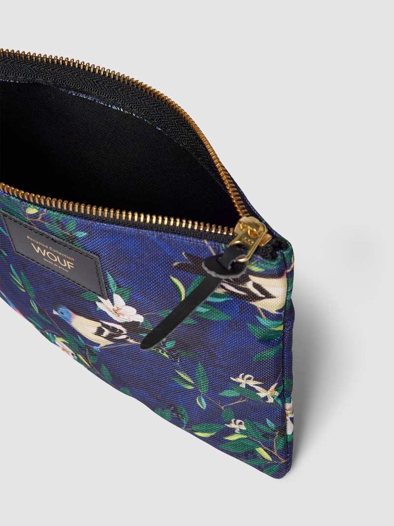 Pouch mit Allover-Muster Modell 'Malu' in marineblau