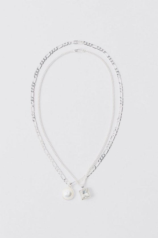 Multi Layer Pearl Pendant Necklace