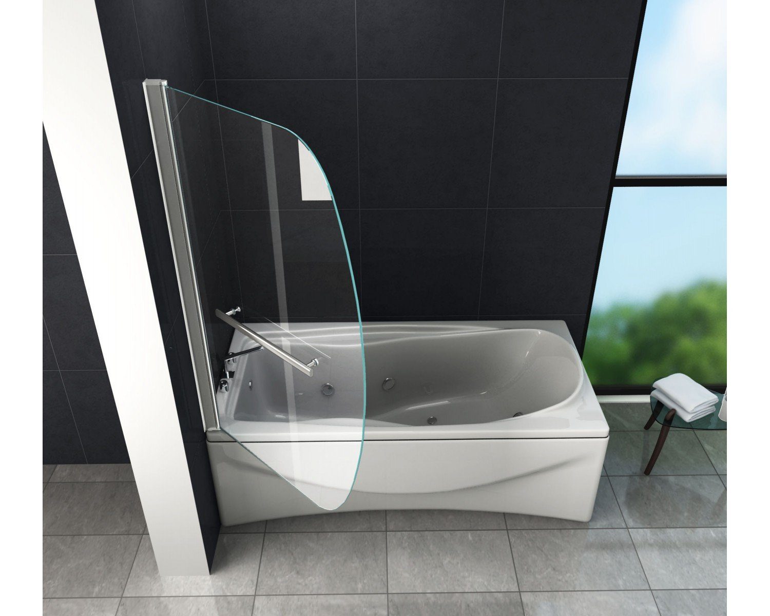Home Systeme Badewannenaufsatz Duschwand Duschtrennwand Duschkabine Duschabtrennung Dusche Pendeltür