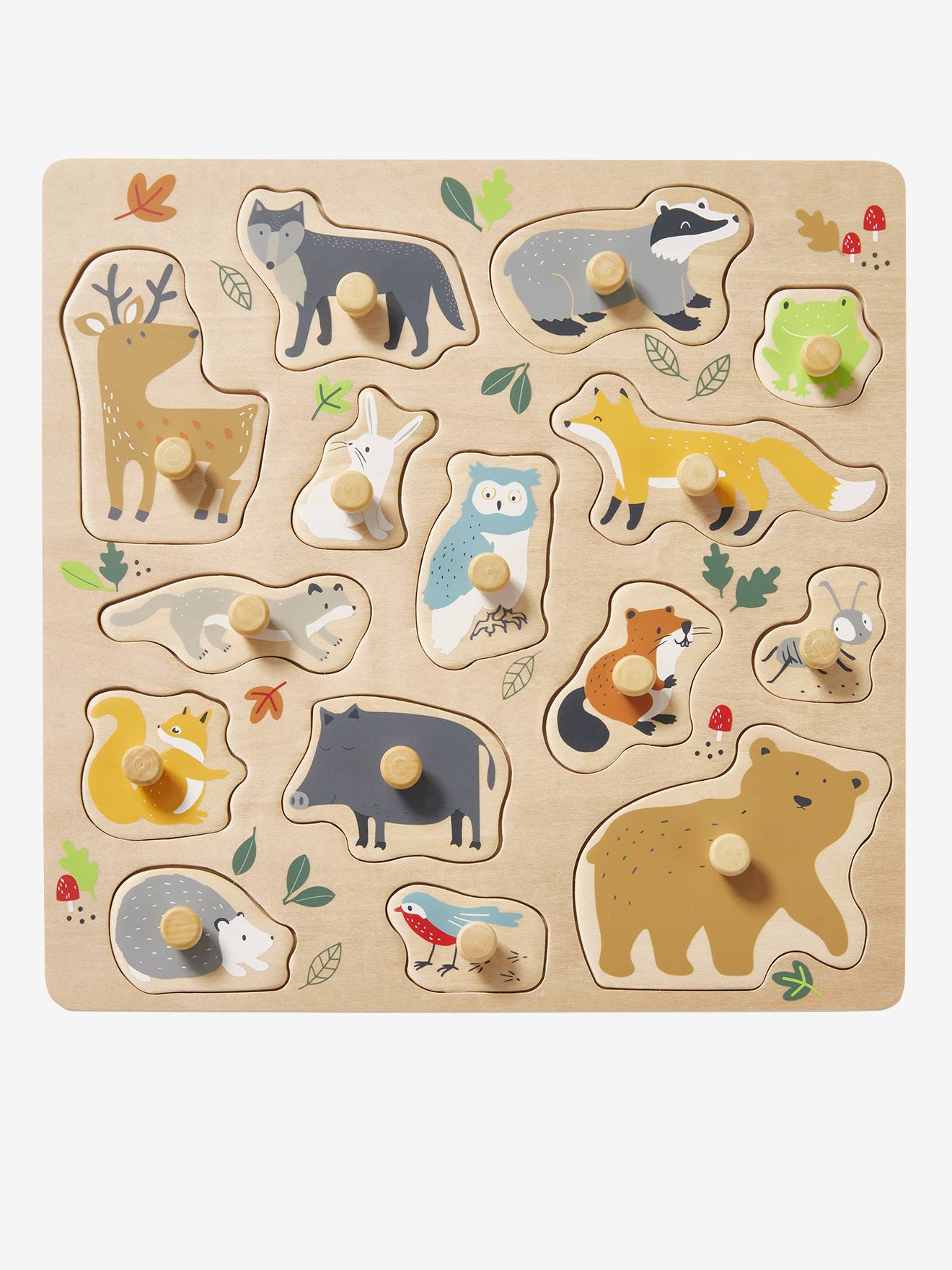Puzzle bouton Forêt en bois FSC® multicolore