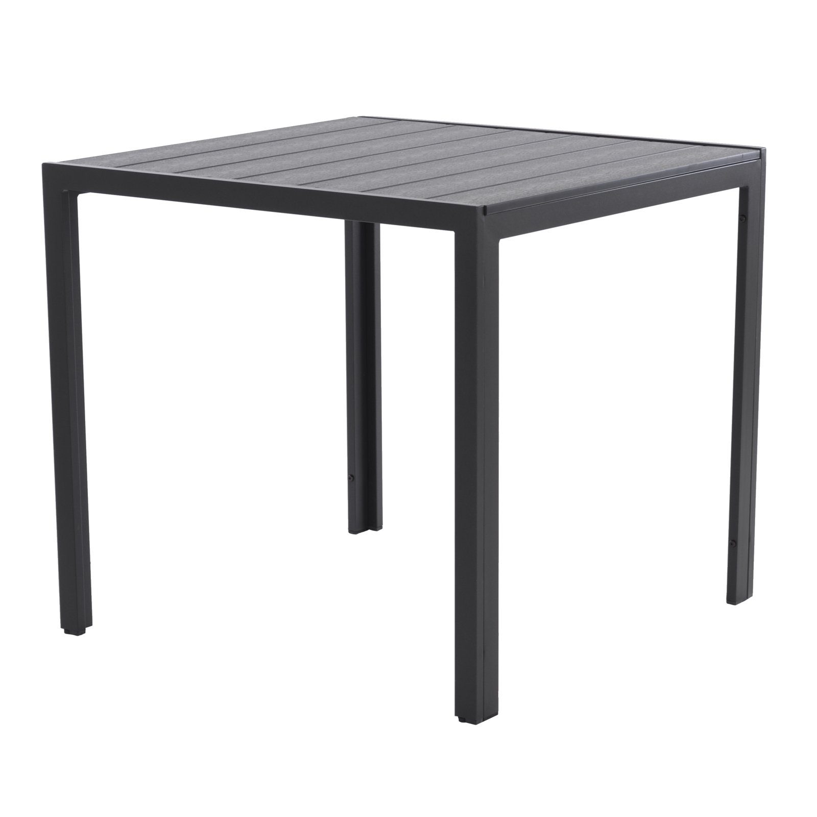 Raburg Gartentisch HARVEY L in SCHIEFER-DUNKEL-GRAU - 70 x 70 cm, Alu & Kunststoff (Set, 8-St., Großmenge: 8er-Set, 12er-Set oder 25er-Set), sehr stabil & leicht, wetterfest & UV-beständig, belastbar bis 100 kg