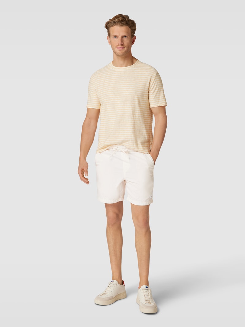 Shorts mit elastischem Bund in stein