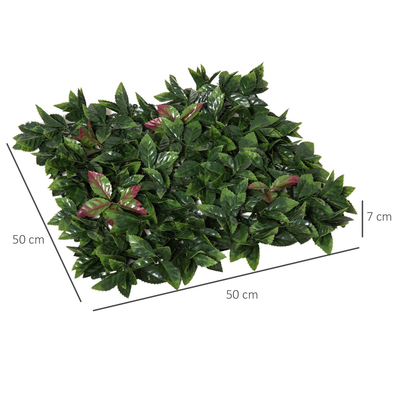 Outsunny 12 Stück künstliches Pflanzenwand Hecke 50x50
