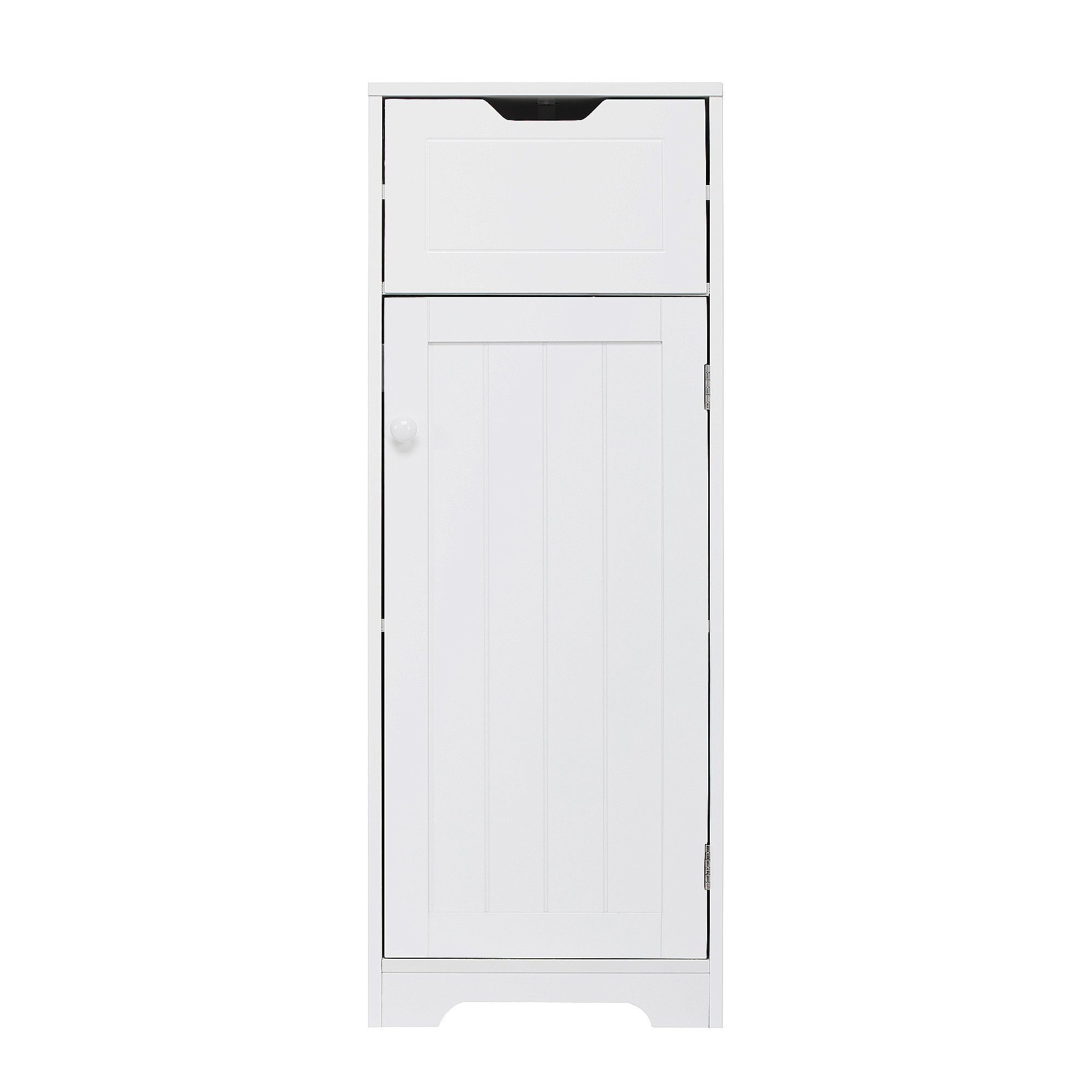 Mondeer Badkommode Badezimmerschrank, Badschrank, 87x32x30cm, weiß
