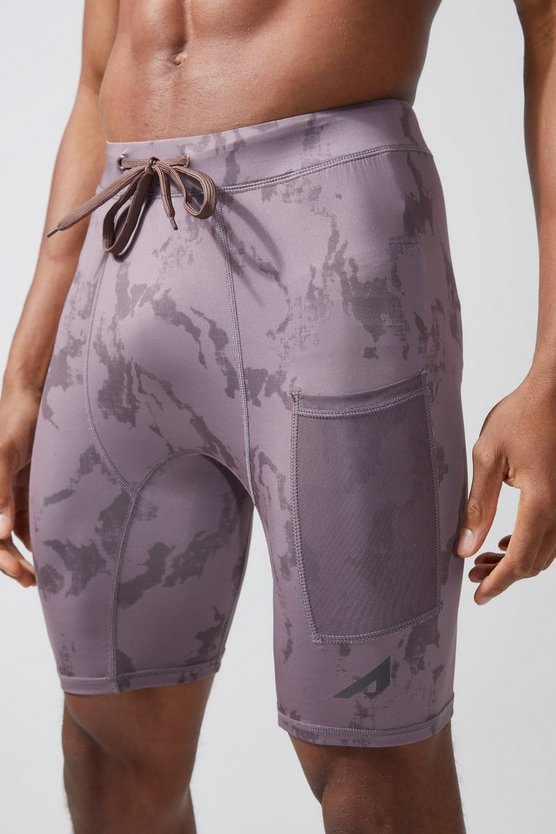 Active Leggings-Shorts mit Acid-Waschung