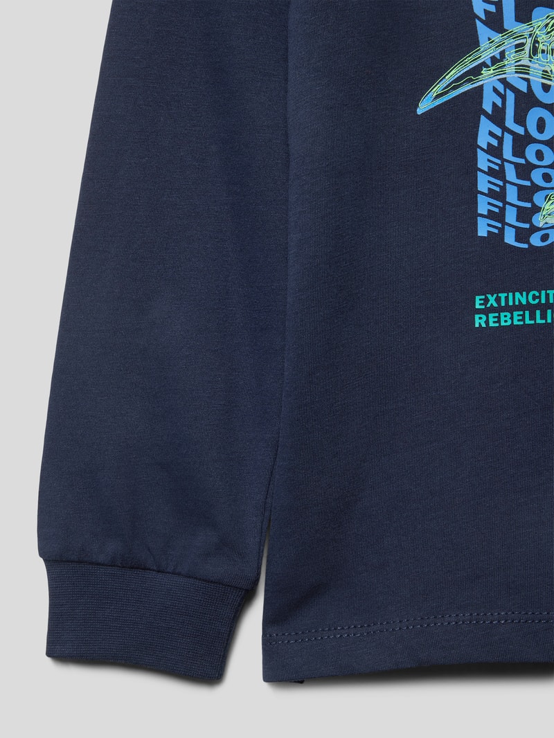 Sweatshirt mit Motiv-Print Modell 'Back to School' in marineblau
