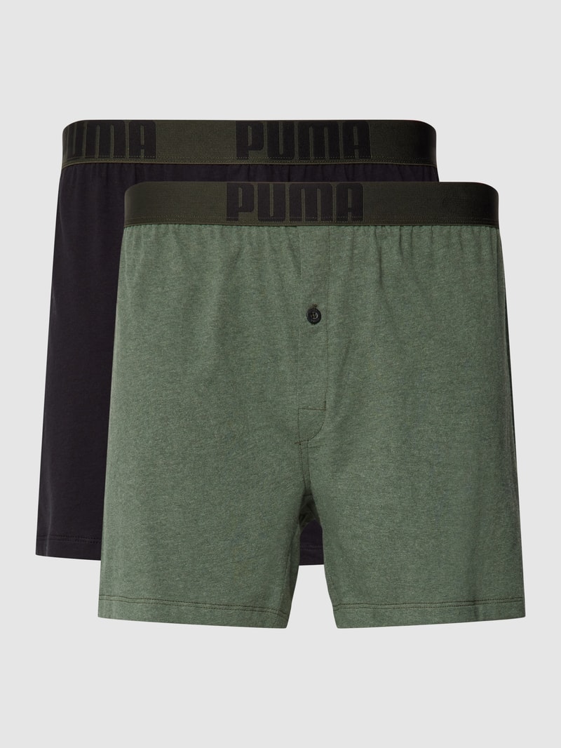 Loose Fit Boxershorts im 2er-Pack in olivgrün meliert