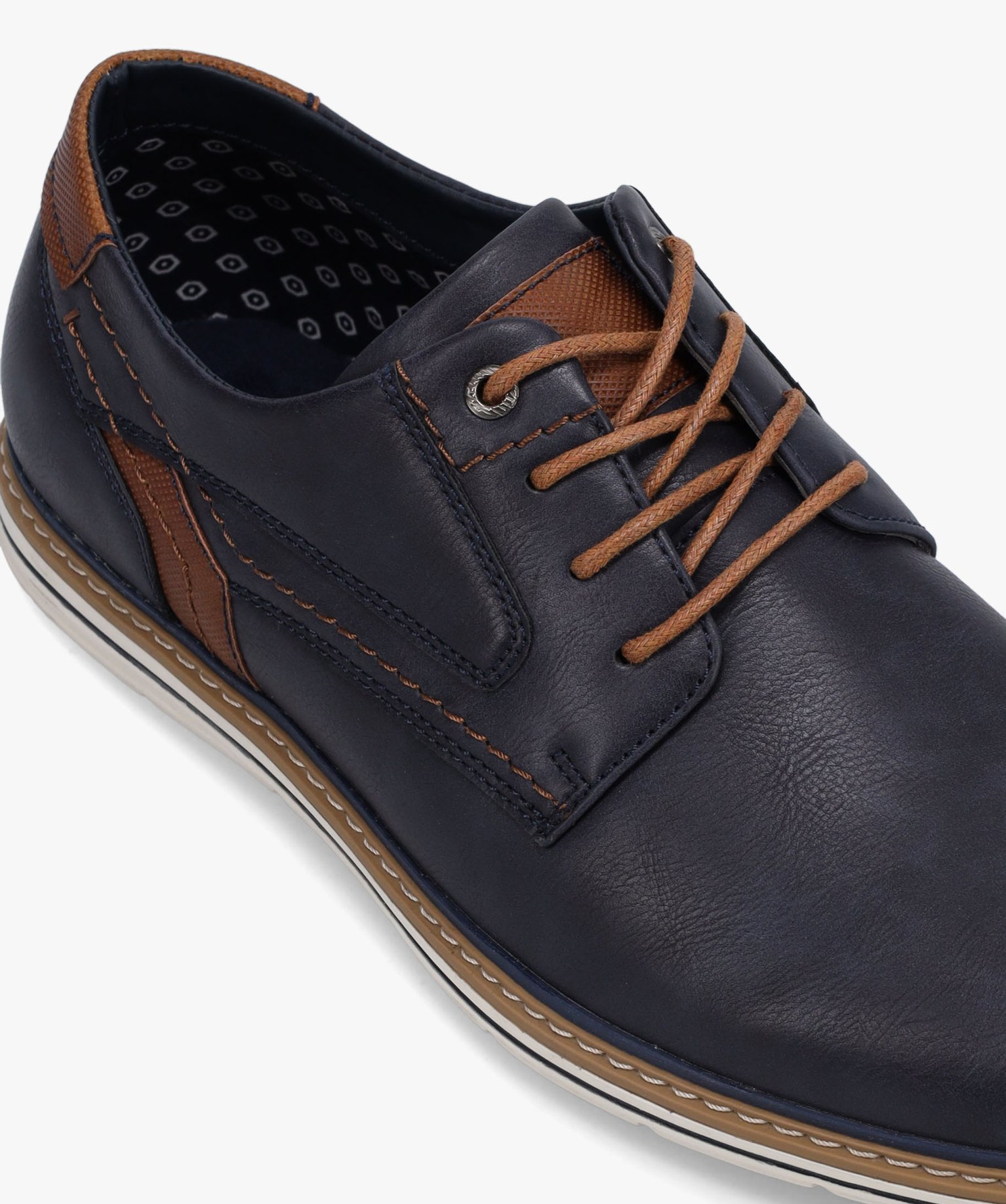 Derbies homme style casual à semelle contrastée marine | GEMO