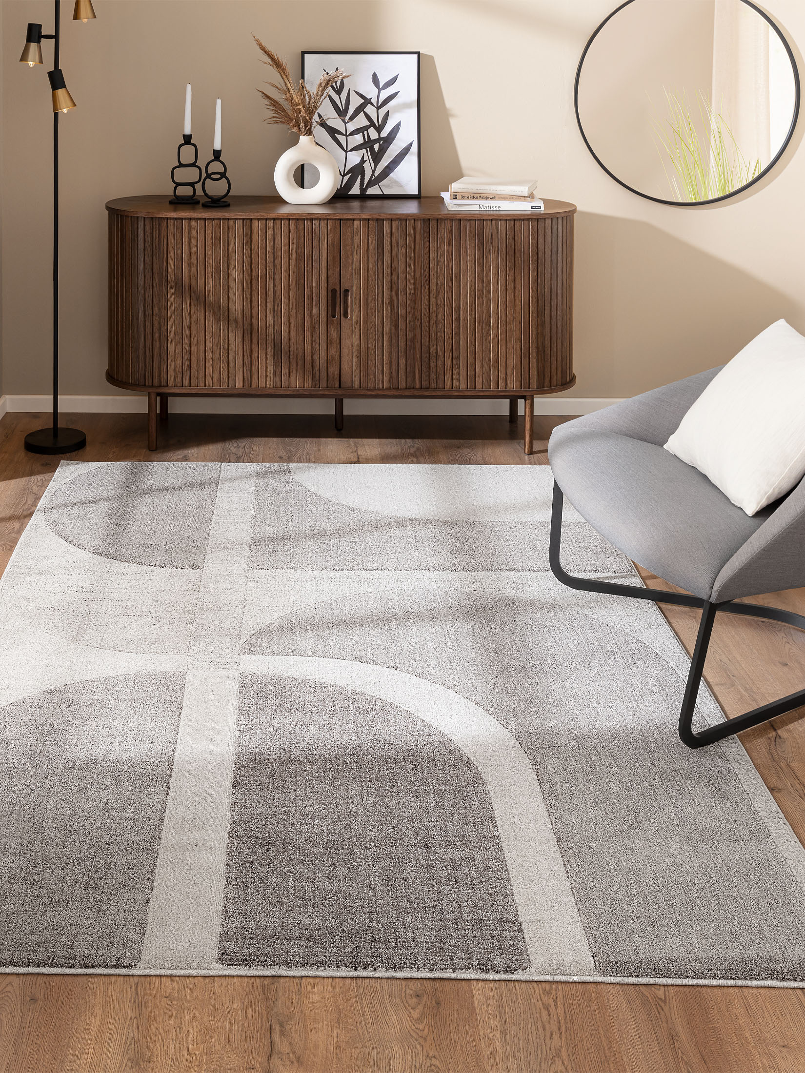 Rockledge Moderner Teppich, Silber-Grau