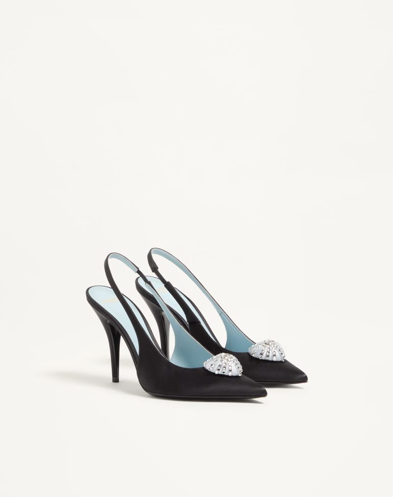 Coeur Royal Slingback Décolleté I Satin 100mm