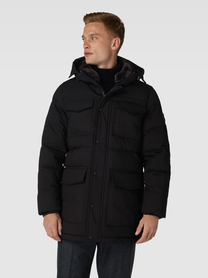 Parka mit Kapuze Modell 'ROCKIE UTILITY' in schwarz