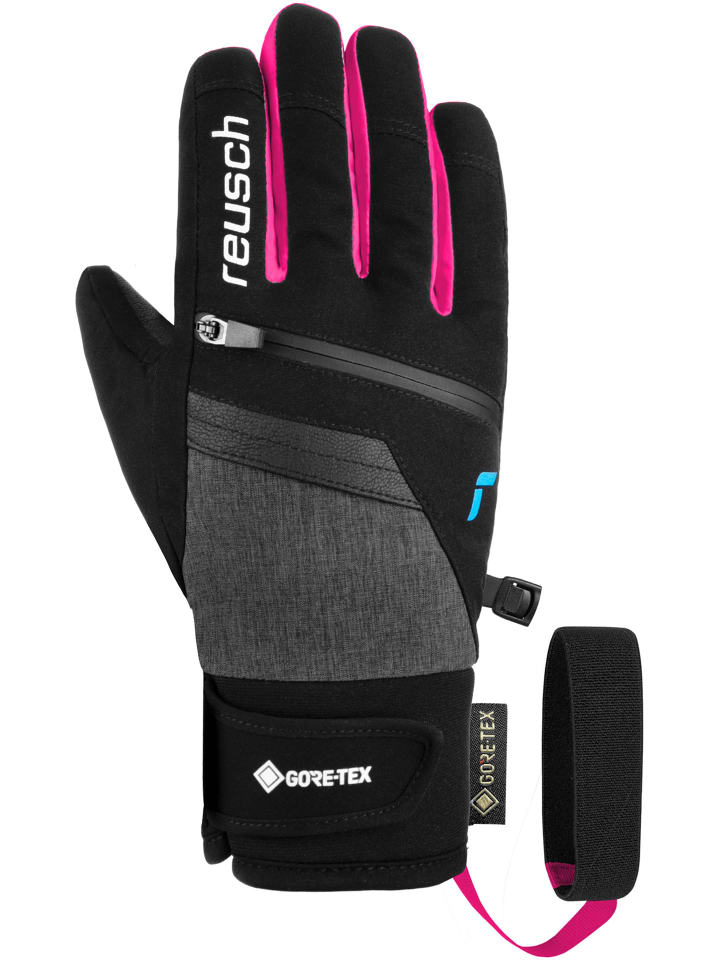 Reusch Fingerhandschuhe Travis GORE-TEX Junior in 7771 blck/blck melang/pink glo günstig kaufen