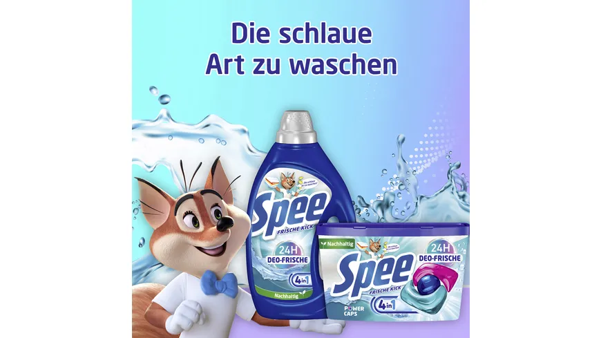 Spee Colorwaschmittel Power Caps Frische Kick 24H Deo-Frische 18WL 216 g