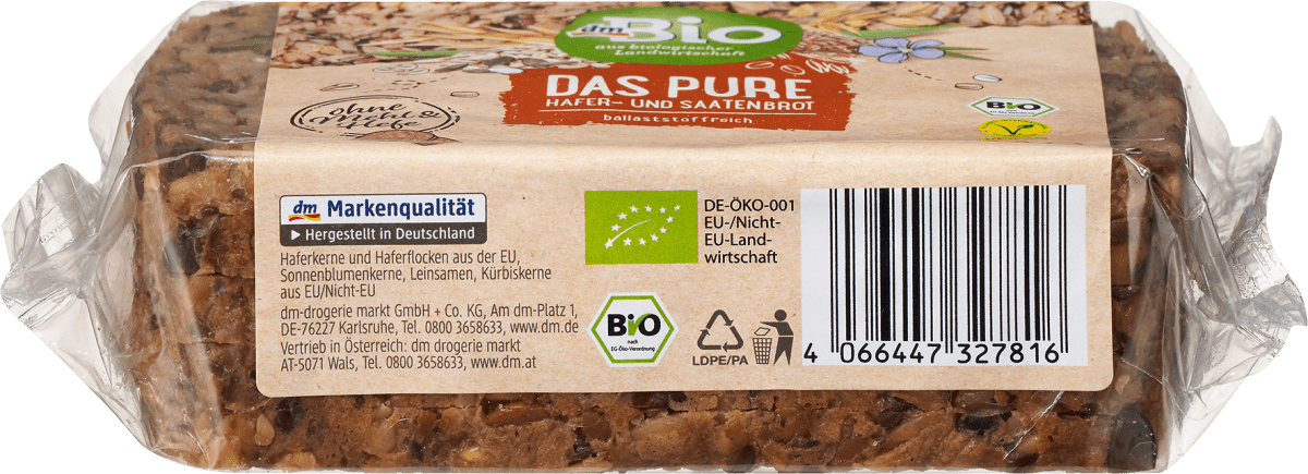 Brot, Das Pure Hafer & Saaten, 300 g