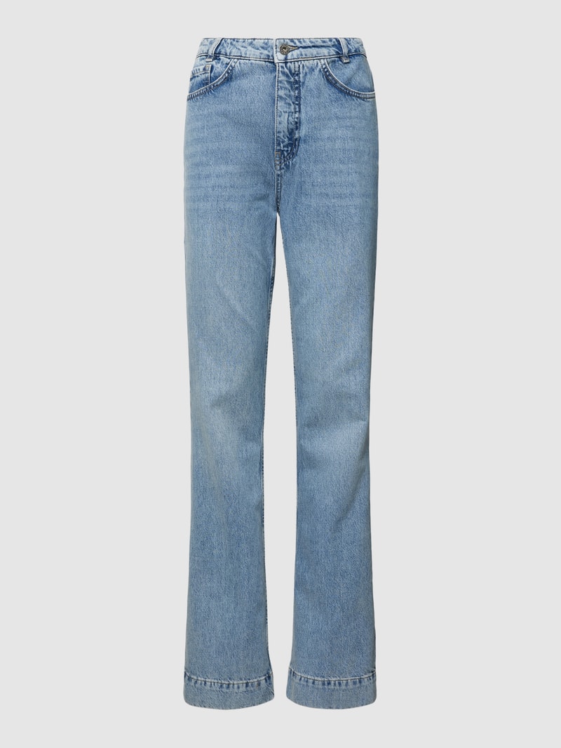 Flared Jeans mit Kontrastnähten in blau