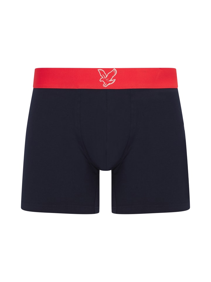 Lyle & Scott Trunks 3-Er Set in Dunkelblau mit mehrfarbigem Bund günstig kaufen