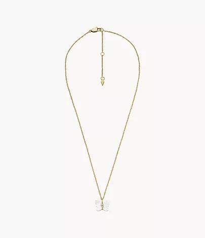 Fossil Kette Sutton Radiant Wings Butterfly Perlmutt weiß