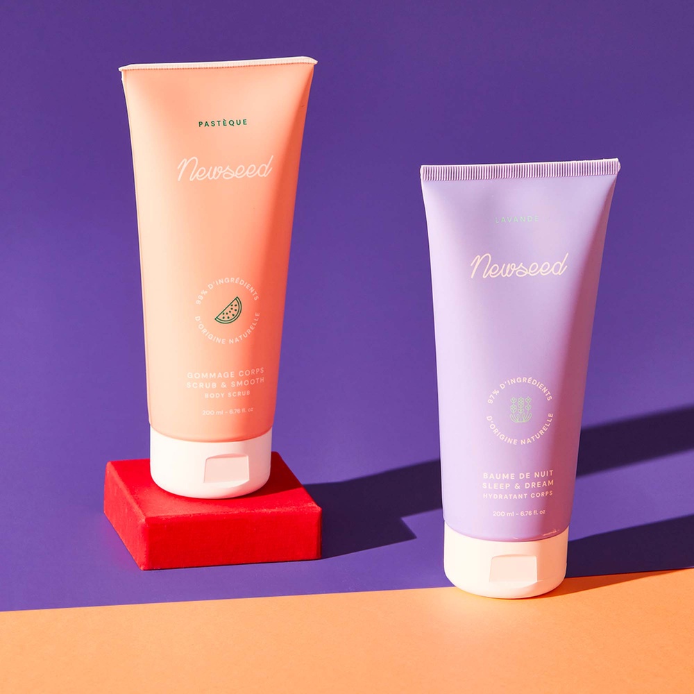 newseed Set routine corps - Gommage & Baume de nuit gommage corps & baume hydratant