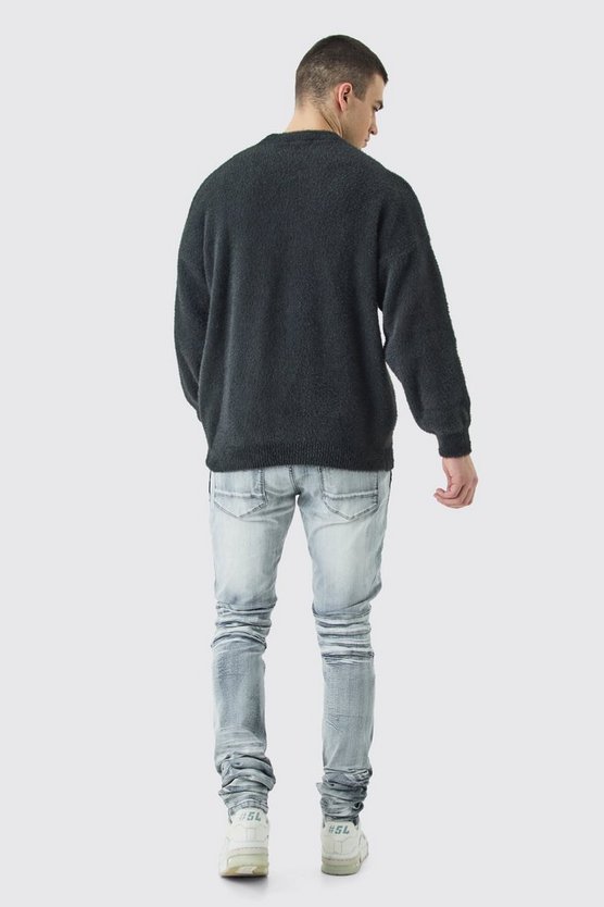 Tall gebleichte Skinny Stretch Jeans mit Rissen