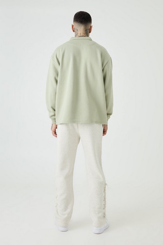 Tall Oversize Rugby Sweatshirt-Poloshirt