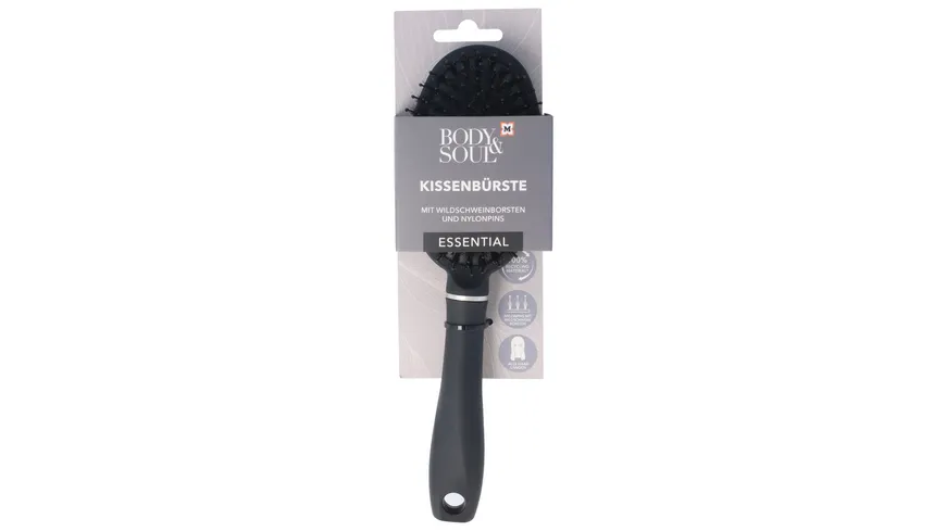BODY&SOUL Kissenbürste mit Wildschweinborsten und Nylonpins
