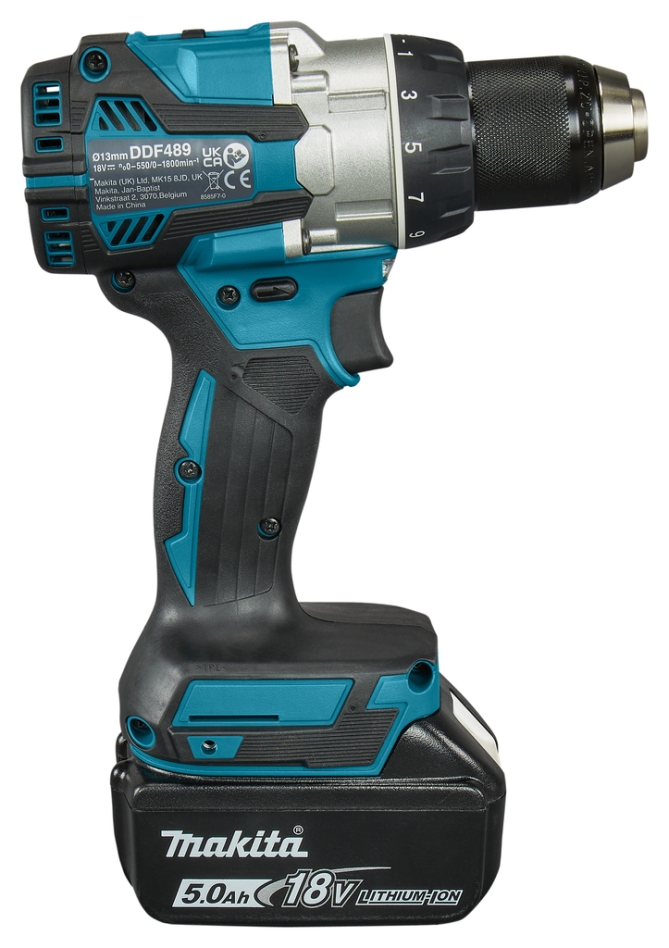 Perceuse-visseuse sans fil Makita DDF489RTJ 18 V 5,0 Ah Li-Ion en boîte Mbox