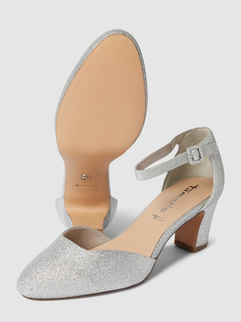 Pumps mit schimmernder Optik in silber