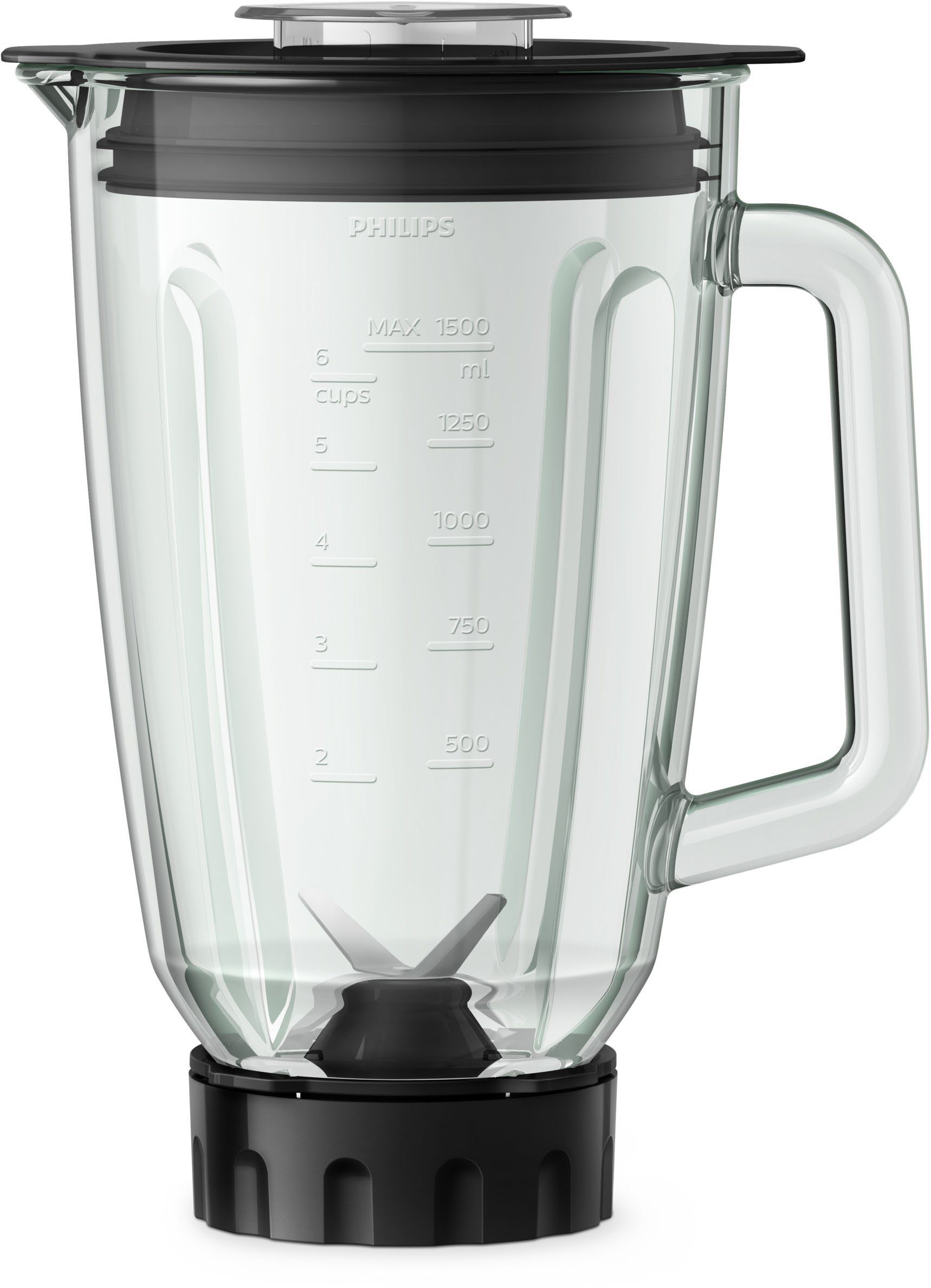 Philips Standmixer HR3573/90, 1000 W, 27.000 U/Min. und 1,5l Volumen, inkl. Glasbehälter mit Trinkaufsatz