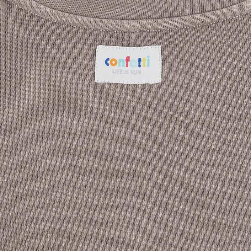 Sweat gris CONFETTI pigments naturels mixte