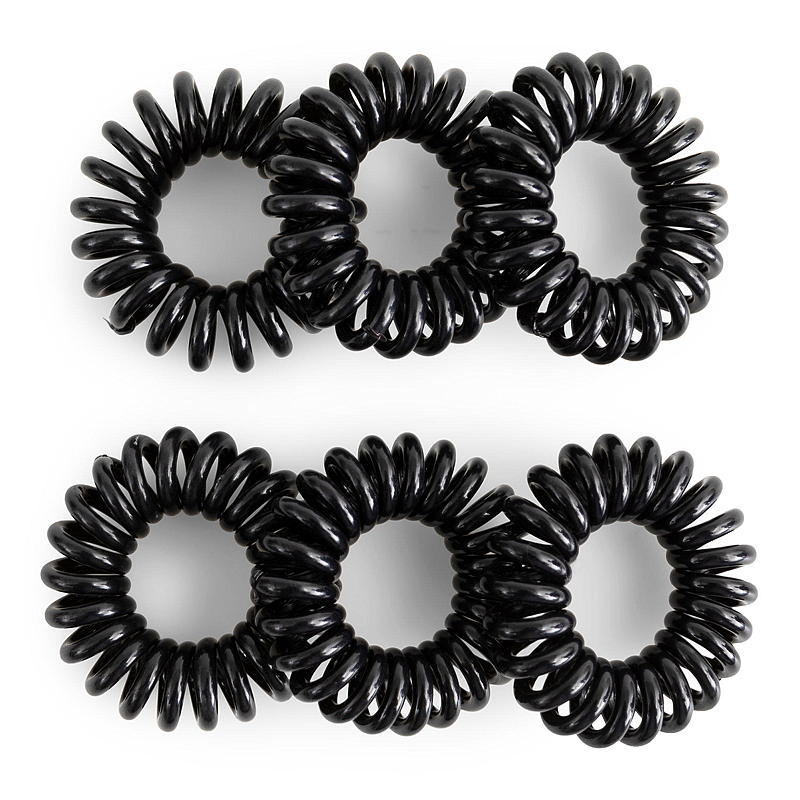 Essentii Hårstrikk spiral, 6 stk sort