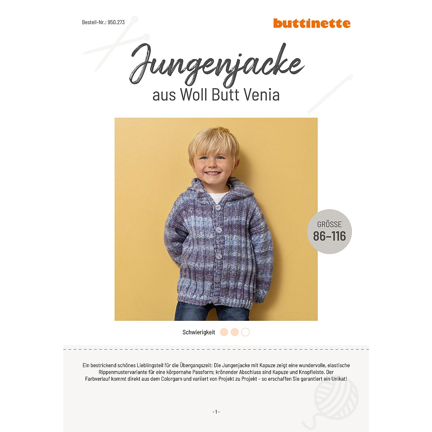 Strickanleitung – Jungenjacke aus Woll Butt Venia