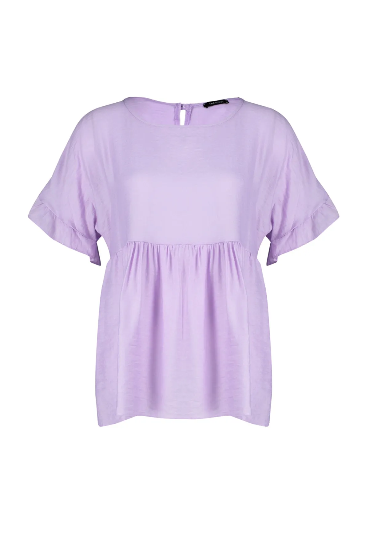 Trendyol Curve  Fliederfarbene gewebte Volantbluse TBBSS22AF0002