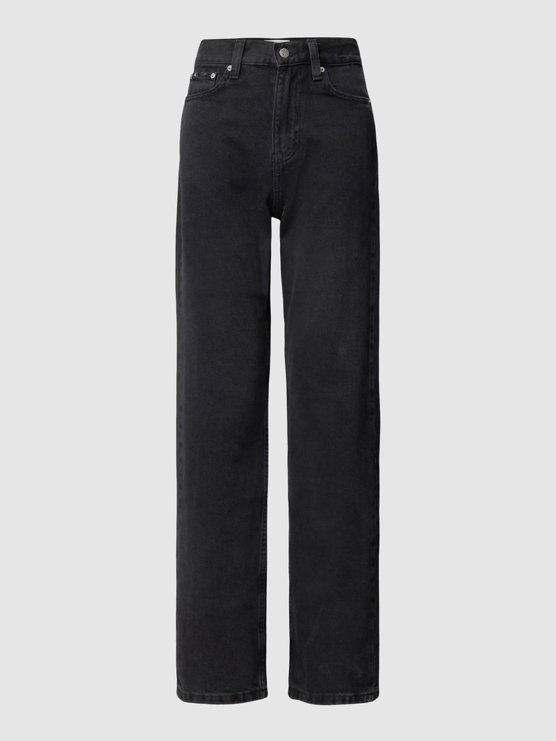 High Rise Jeans im 5-Pocket-Design in black