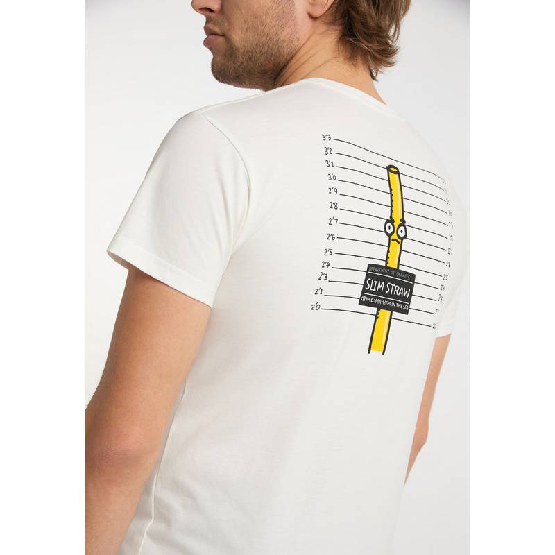 SOMWR T-Shirt With Slim Straw Back Print T-Shirt Herren