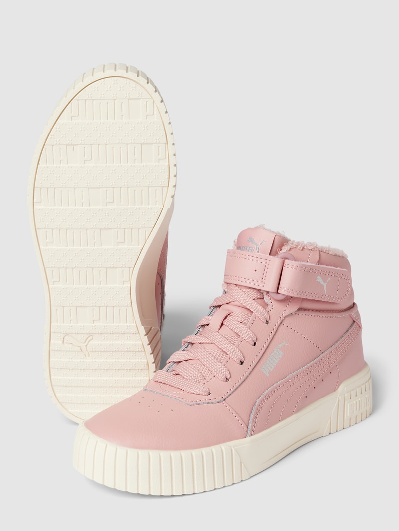 High Top Sneaker aus Leder-Mix Modell 'CARINA' in pink