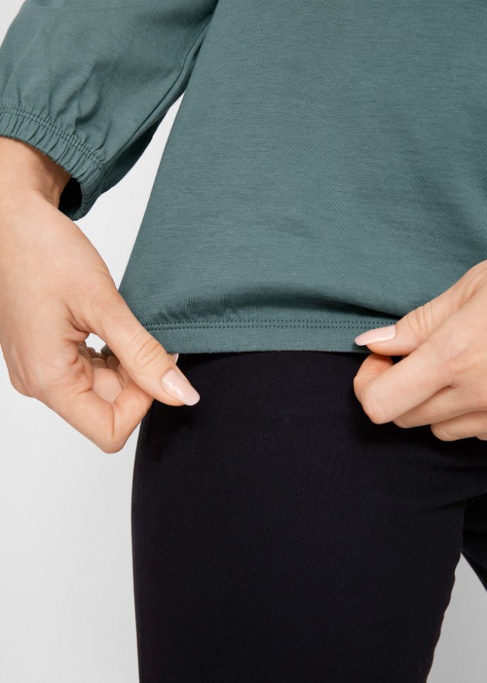 Baumwoll Langarmshirt mit Gummizug