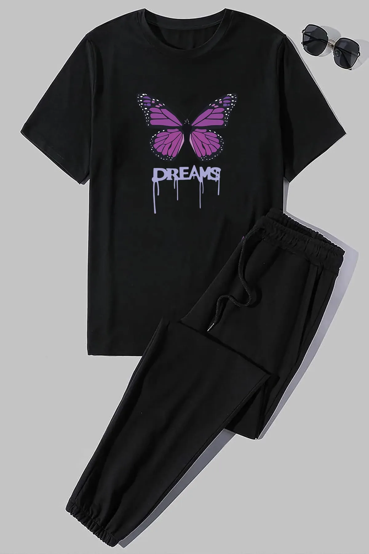 uyguntarz  2-teiliges Unisex-Trainingsanzug-Set „Dream Butterfly“.