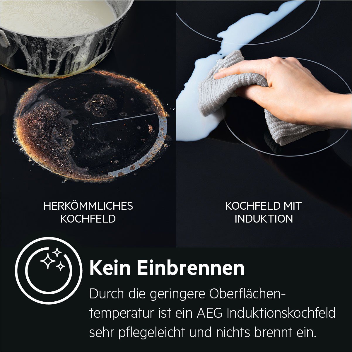 AEG Induktions-Kochfeld IAE84411XB, SenseBoil - Überkochschutz