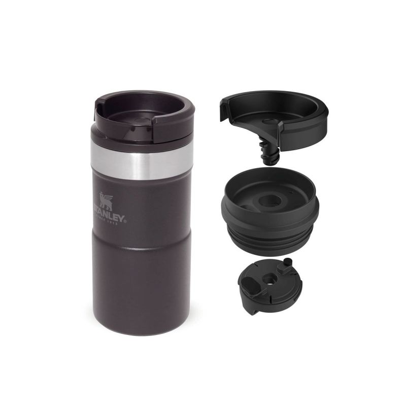 Thermo-Fahrradflasche, Stanley Classic Neverleak Travel Mug 8.5oz \/ 250ml Matte Black Pebble