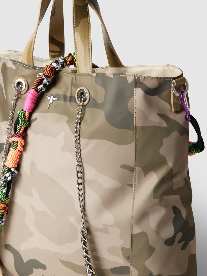 Tote Bag mit Label-Detail in olivgrün