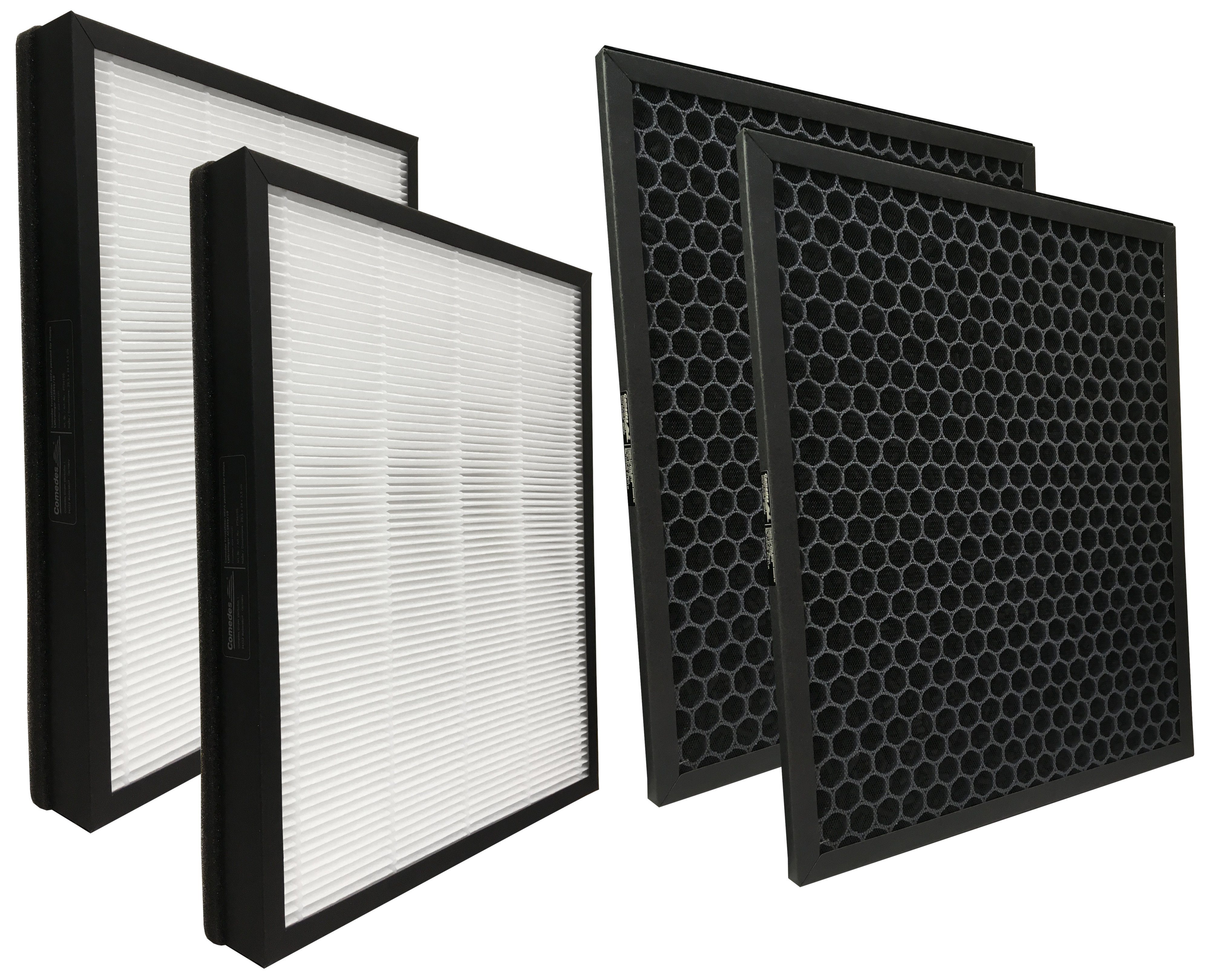 Comedes Filter-Set 2xHEPA + 2xAktivkohle einsetzbar statt Philips FY5182/30, FY5185/30, Zubehör für Passend für den Philips Luftreiniger AC5659/10