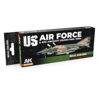 AK Real Colors Paintset - US Air Force & ANG Aircraft Colors 1960s-1980s (8x 17ml)