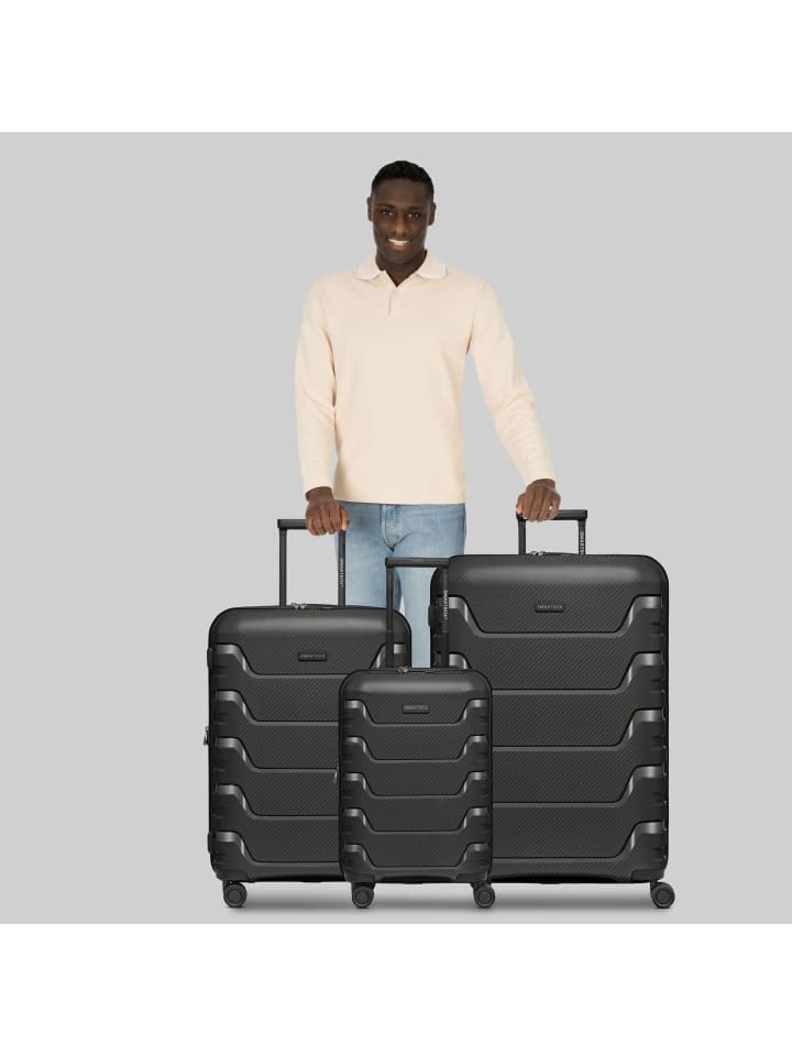 Smartbox Edition 01 4 Rollen Kofferset 3-teilig mit Dehnfalte in black günstig kaufen onesize