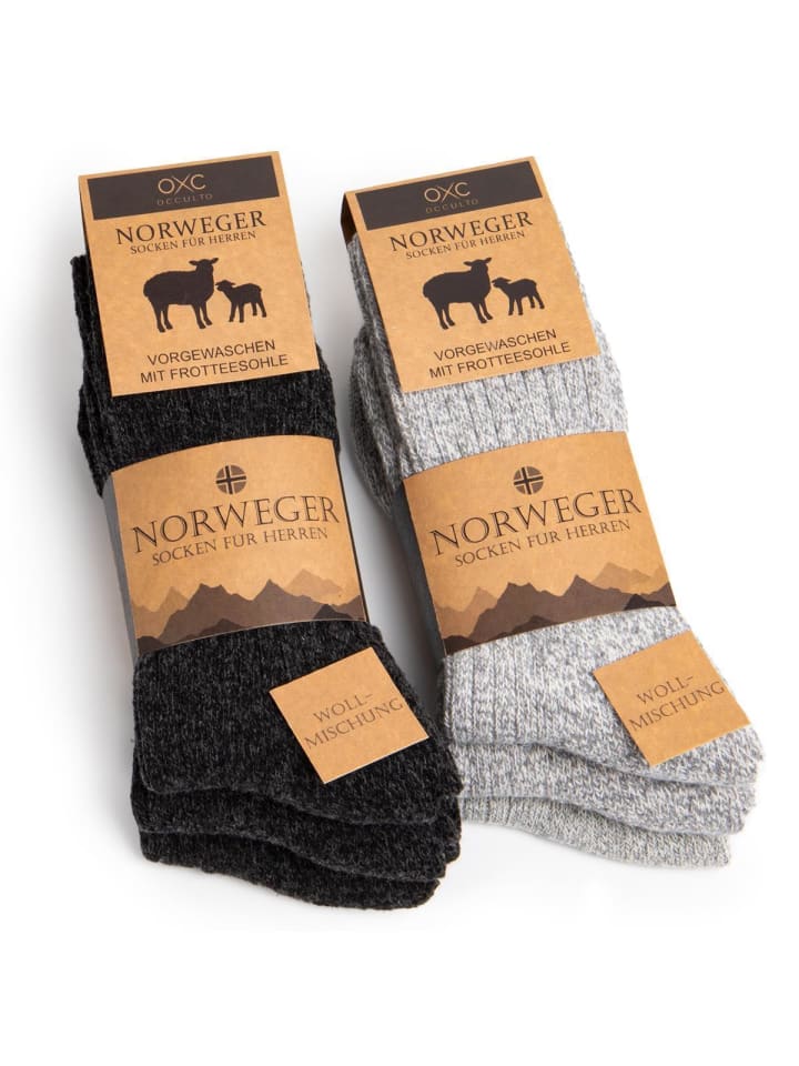 Occulto 6er Pack Norweger Socken Finn in Grau-Mix günstig kaufen
